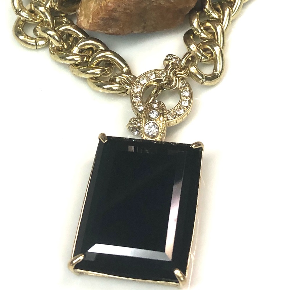 Heidi Daus ‘Hot Rocks’ Black Glass Crystal Necklace & Earrings Set